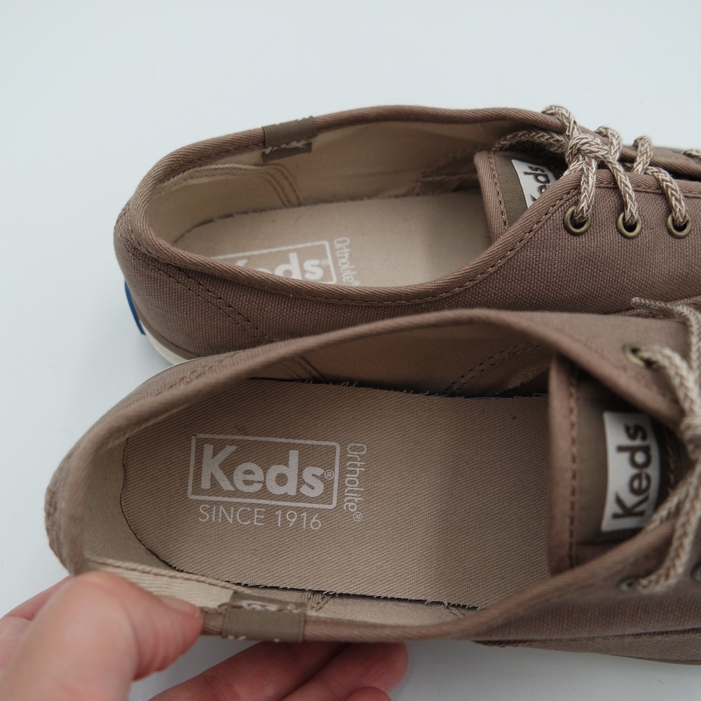 Keds Champion Taupe Brown Canvas Low Top Sneakers Ortholite Womens Size 7 - Picture 5 of 8